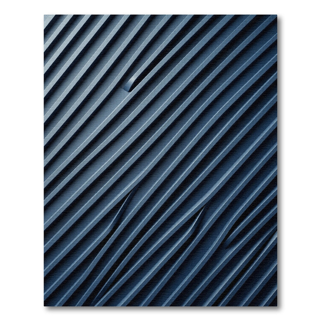 Modern Deep Blue Diagonal Abstract Waves Rug