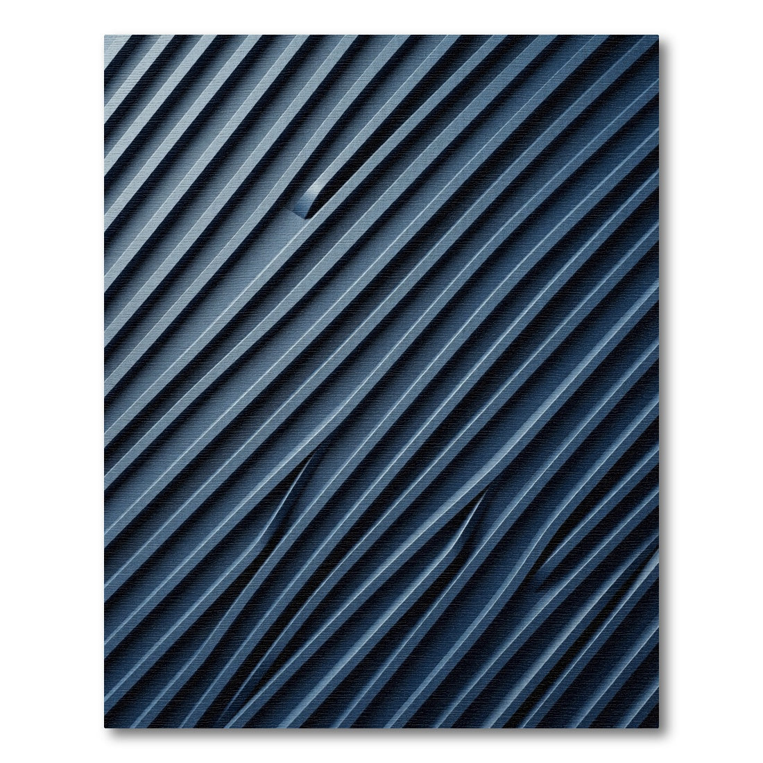 Modern Deep Blue Diagonal Abstract Waves Rug