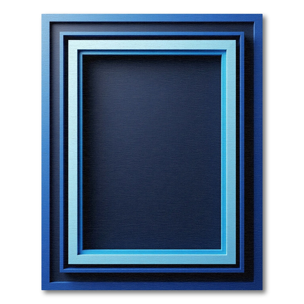 Ombre Blue Layered Rectangular Rug