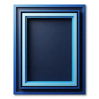 Ombre Blue Layered Rectangular Rug
