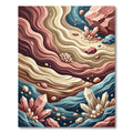 Earthy Crystal Layered Abstract Wave Rug