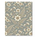 Vintage Cream Floral Fern Pattern Rug