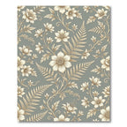 Vintage Cream Floral Fern Pattern Rug