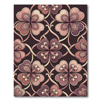 Rosy Pink Clover Medallion Tapestry Rug