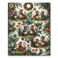 Whimsical Mouse Tea Party Garden Illustration Rug