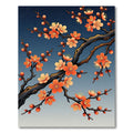 Coral Cherry Blossom Branches Gradient Rug