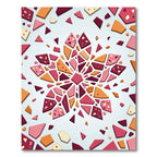 Crimson Coral Geometric Fragment Cluster Rug