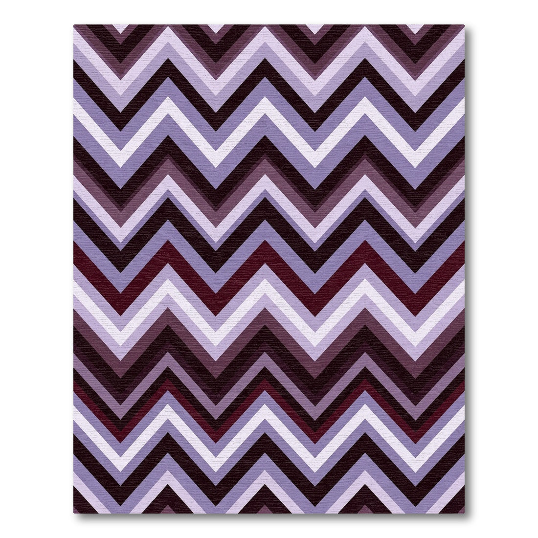 Crimson Purple Gradient Chevron Rug