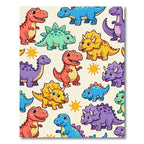 Colorful Playful Dinosaur Animal Cartoon Rug