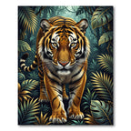Majestic Tiger Tropical Jungle Foliage Rug