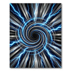 Electric Blue Vortex Radial Storm Rug