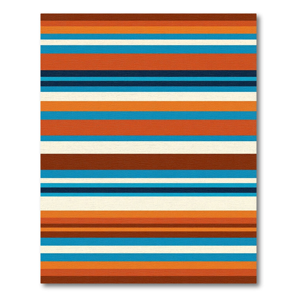Vibrant Retro Multicolored Striped Area Rug