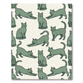 Sage Green Minimalist Stretching Cat Illustration Rug