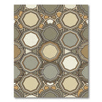Geometric Taupe Octagon Mosaic Rug