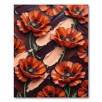 Vibrant Orange Poppy Floral Brushstroke Rug