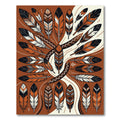 Rustic Orange Tribal Feather Arrangement Rug