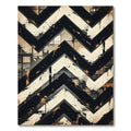 Distressed Industrial Monochrome Chevron Graphic Rug