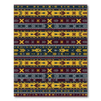 Tribal Arrow Stripes Yellow Crimson Rug