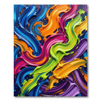 Vibrant Multicolored Modern Abstract Swirl Rug