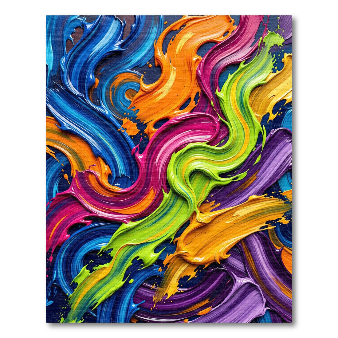 Vibrant Multicolored Modern Abstract Swirl Rug