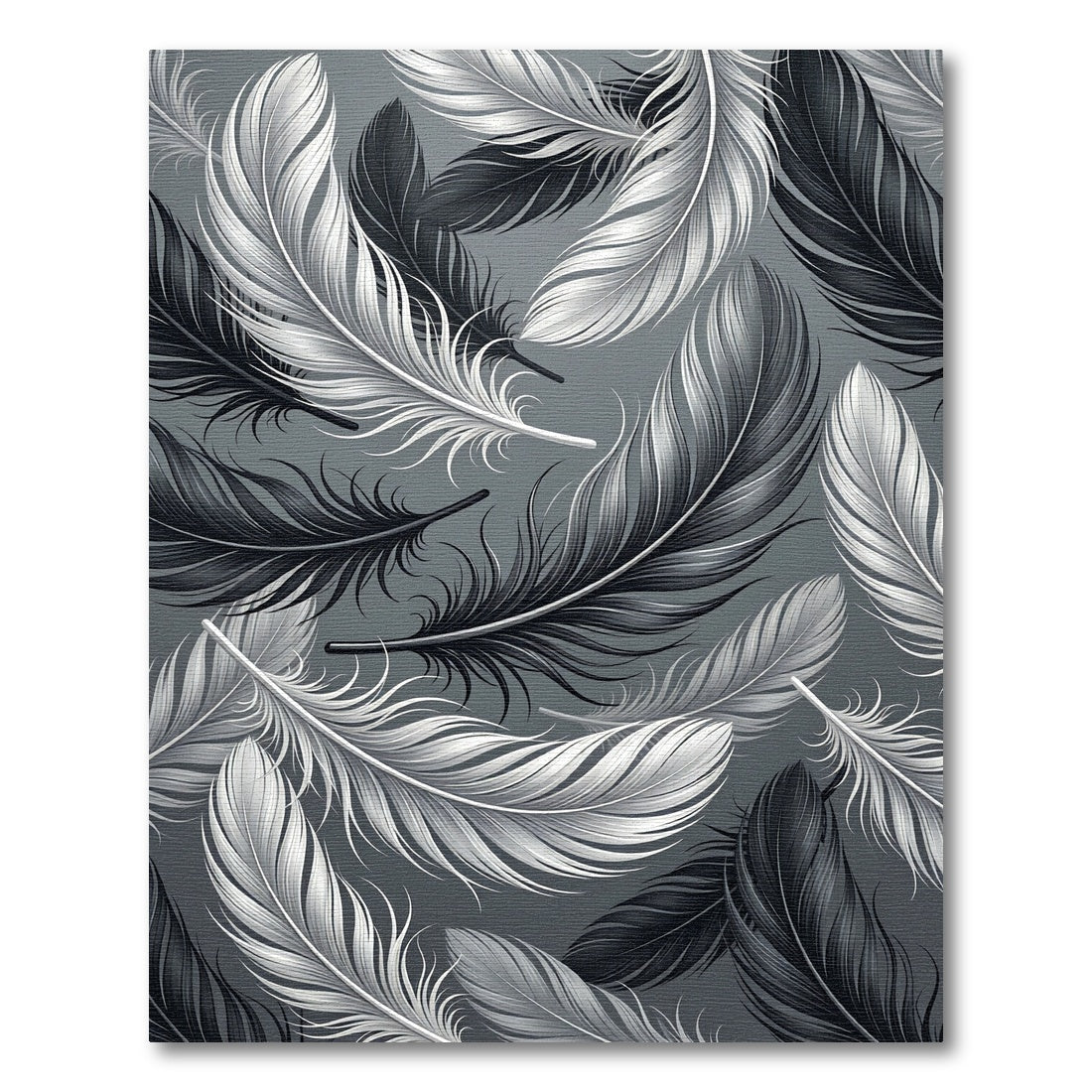 Monochromatic Feather Cascade Rug