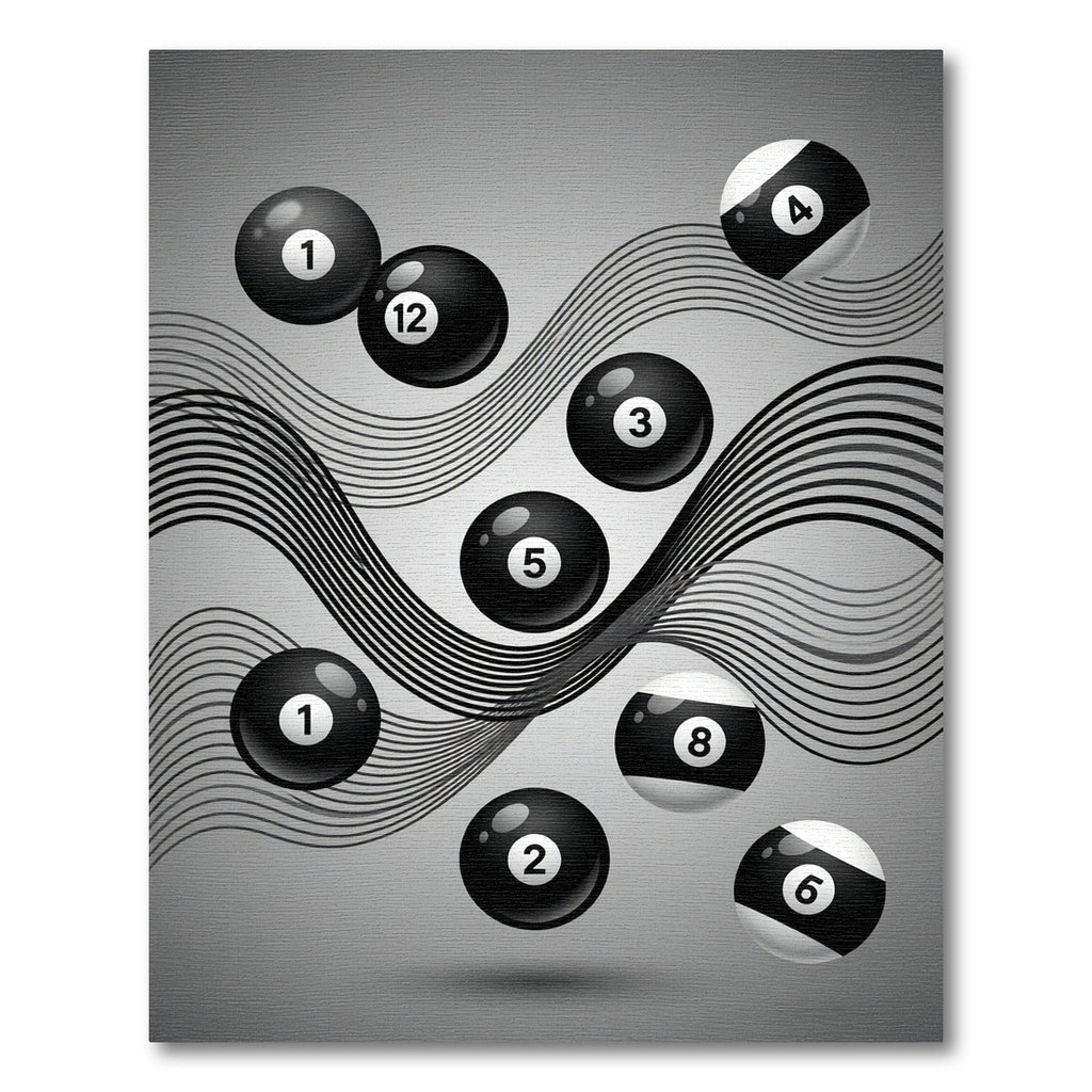 Monochromatic Billiard Ball Dynamic Flow Rug