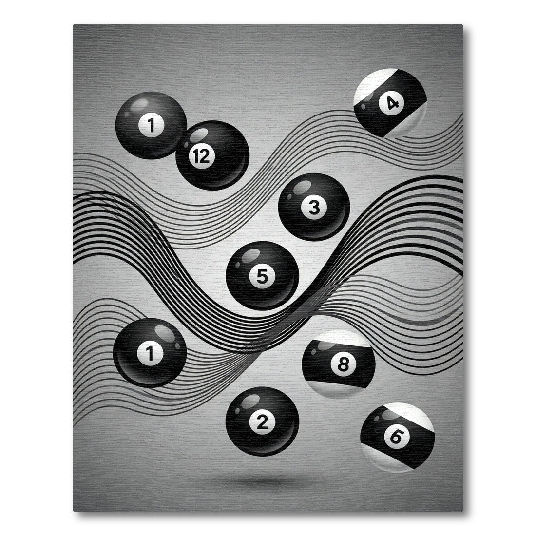 Monochromatic Billiard Ball Dynamic Flow Rug
