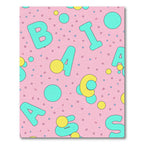 Whimsical Pink Letter Confetti Graphic Rug
