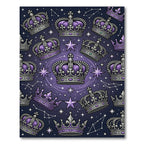 Celestial Purple Crown and Star Galaxy Rug