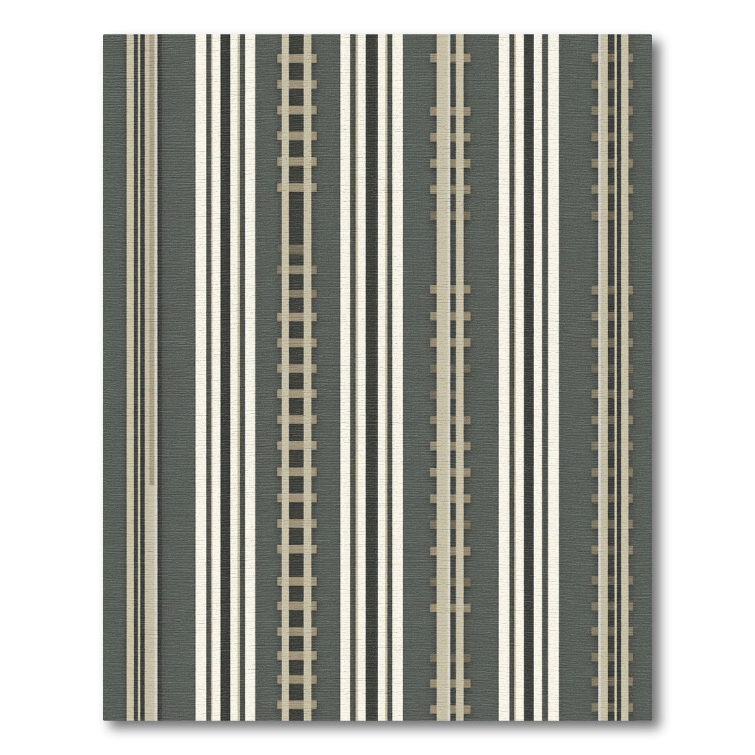 Modern Gray Striped Railway Rug