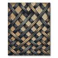 Interwoven Charcoal and Sand Crosshatch Rug