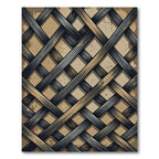 Interwoven Charcoal and Sand Crosshatch Rug