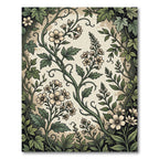 Vintage Sage Botanical Floral Swirl Rug