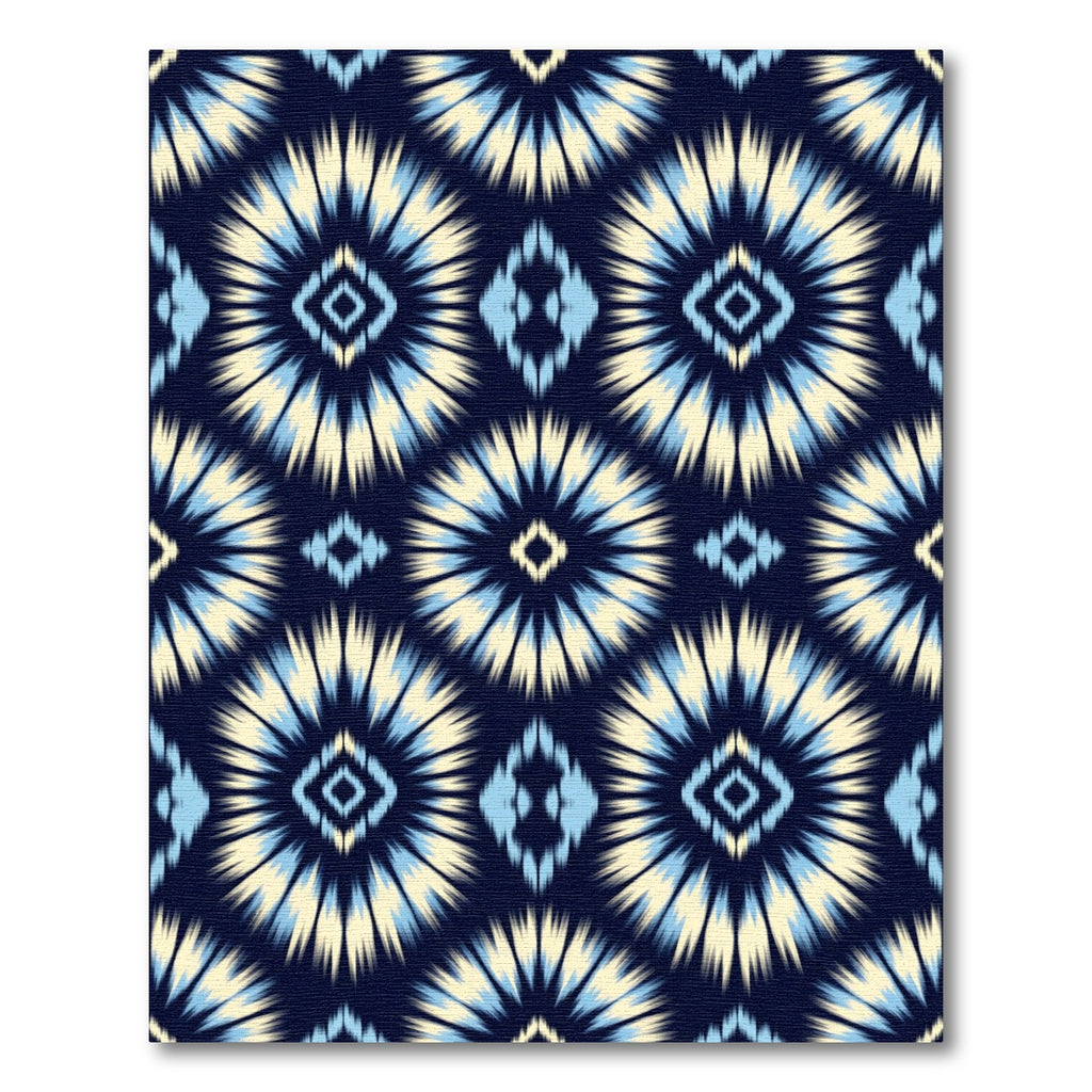 Navy Blue Cream Sky Diamond Burst Rug