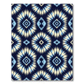 Navy Blue Cream Sky Diamond Burst Rug