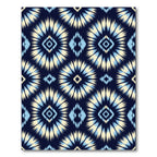 Navy Blue Cream Sky Diamond Burst Rug