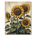 Vibrant Golden Sunflower Floral Botanical Rug