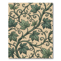 Sage Green Botanical Scroll Art Nouveau Rug