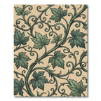 Sage Green Botanical Scroll Art Nouveau Rug