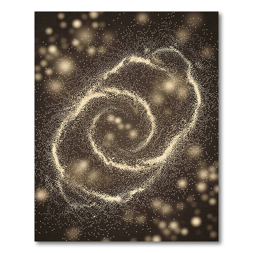 Golden Starry Vortex Swirl Rug