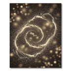 Golden Starry Vortex Swirl Rug