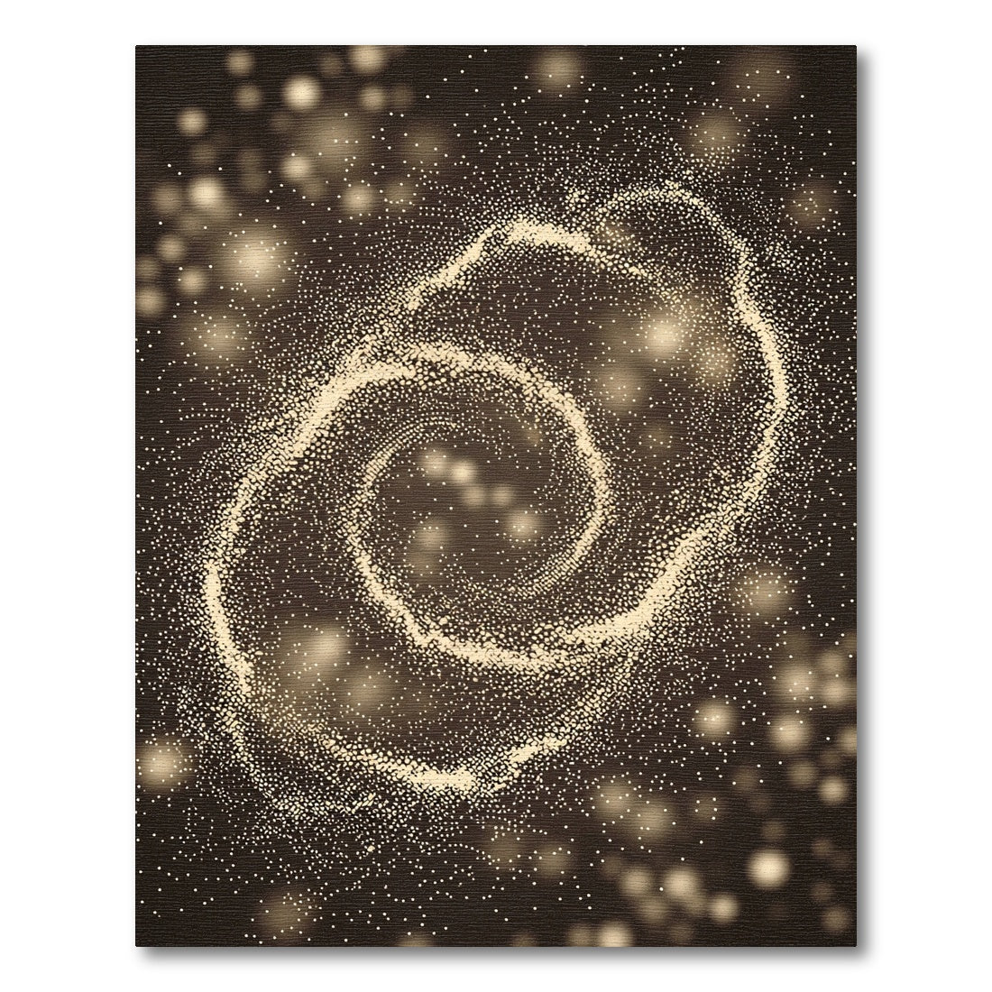 Golden Starry Vortex Swirl Rug