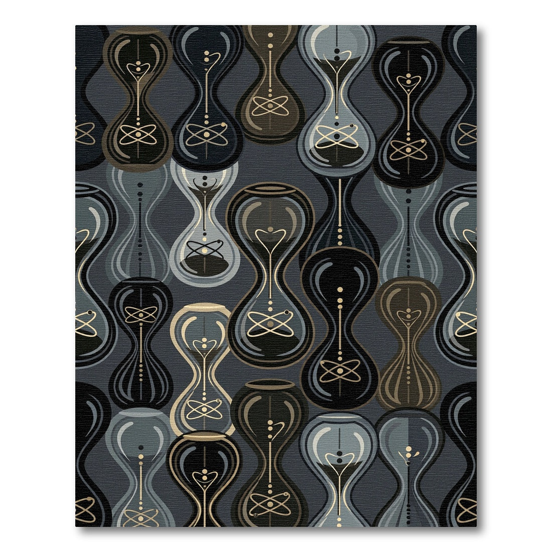Steampunk Hourglass Atomic Graphic Rug