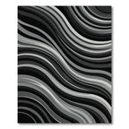 Monochromatic Grayscale Wavy Lines Rug