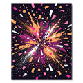Vibrant Pink Orange Burst Confetti Rug