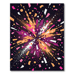 Vibrant Pink Orange Burst Confetti Rug