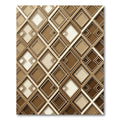 Modern Bronze Geometric Diamond Layered Rug
