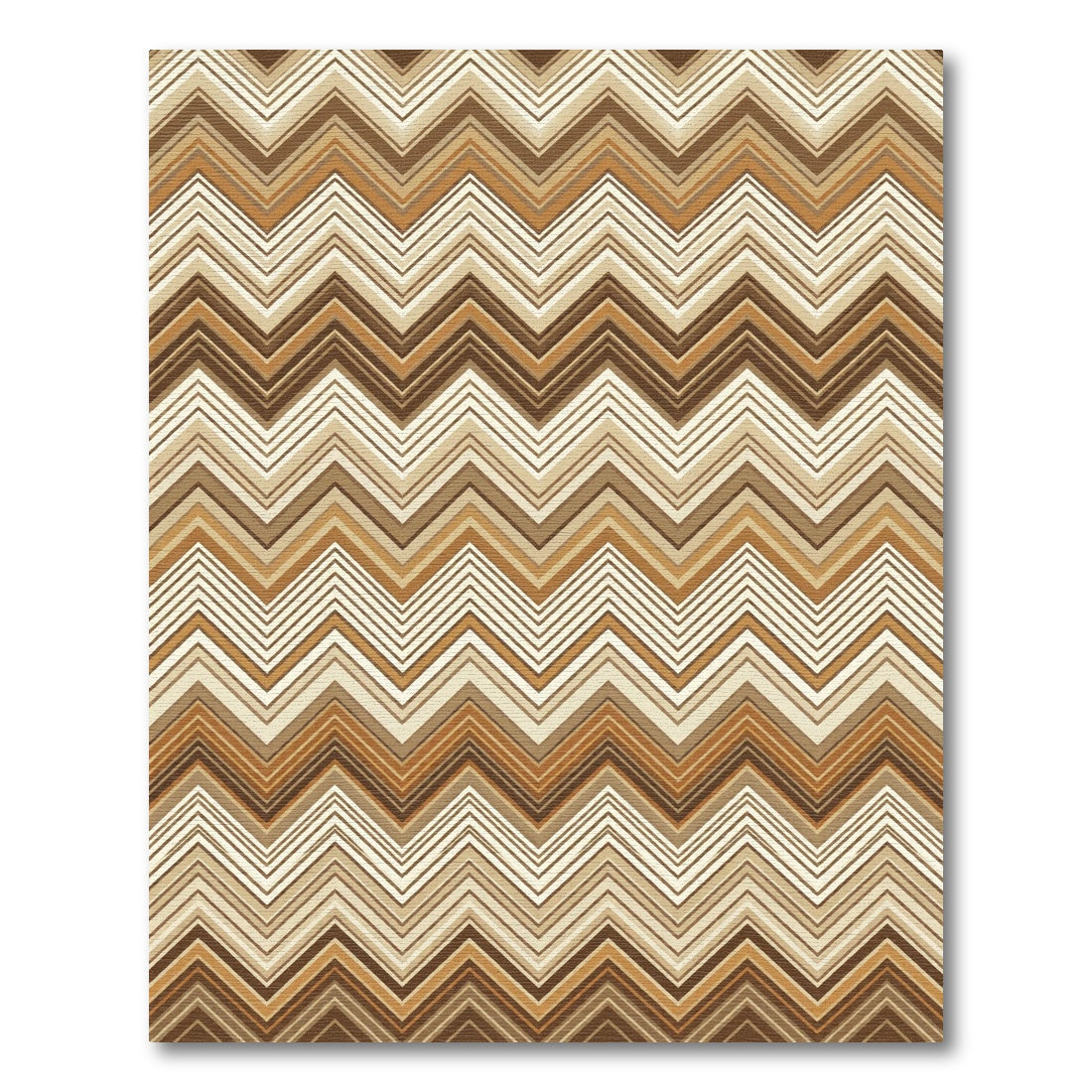 Earthy Brown Zig Zag Chevron Rug