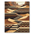Geometric Terracotta Canyon Staircase Art Rug