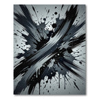 Monochromatic Abstract Black Ink Splash Rug